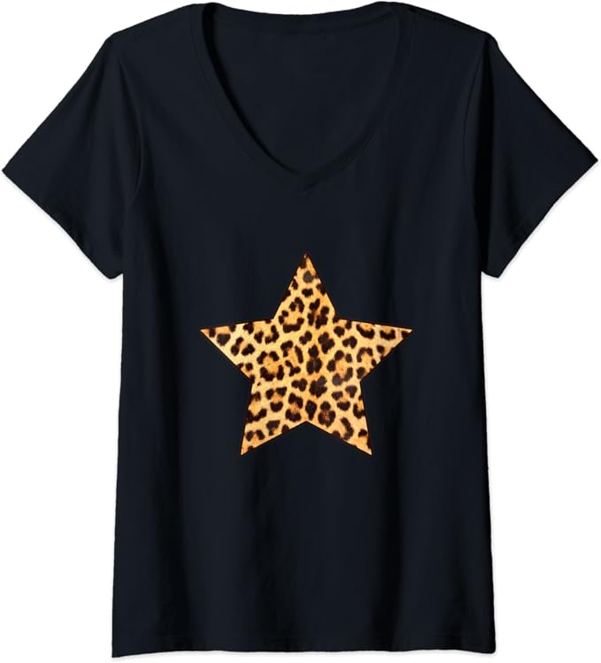 leopard star t shirt